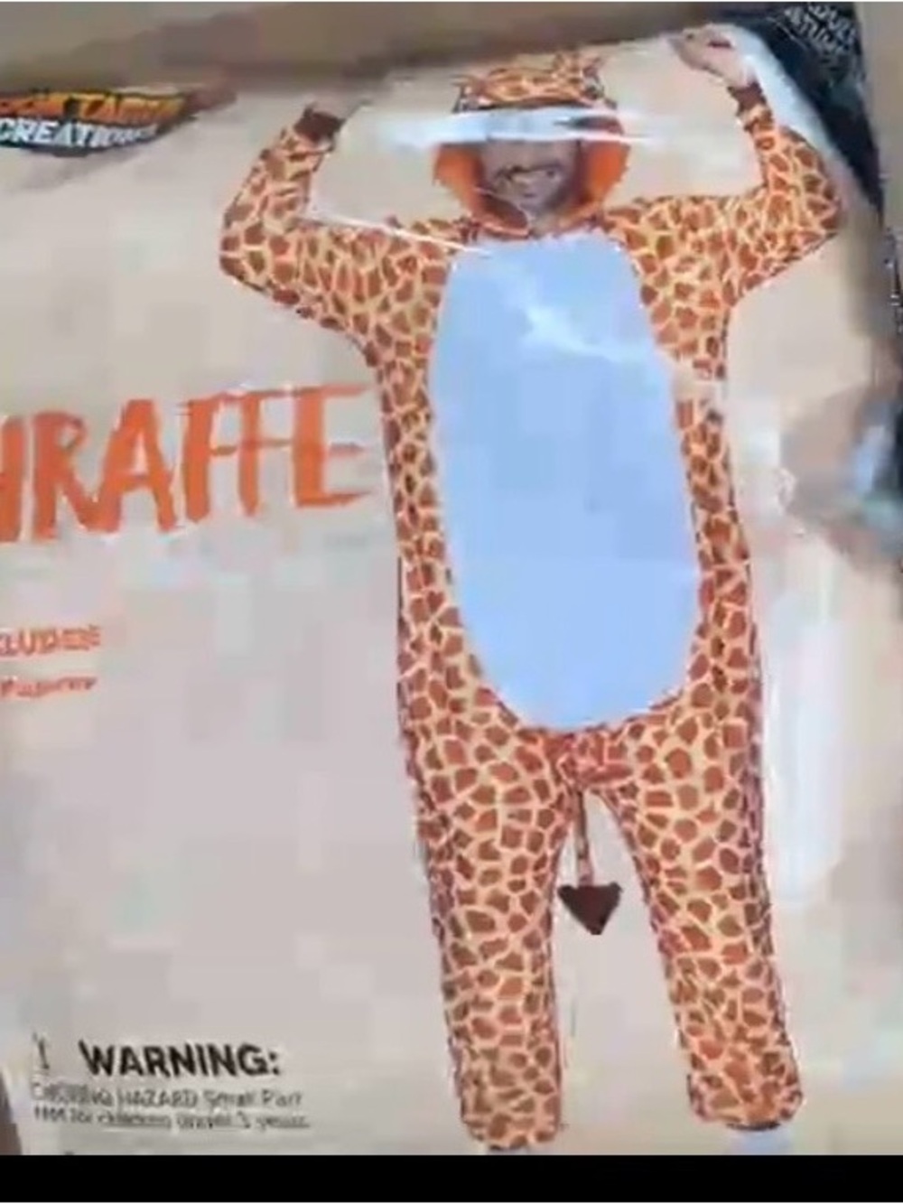 Adult Giraffe Costume - Orange & Cream Plush Onesie